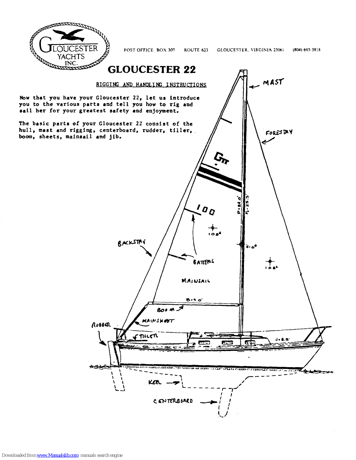 Gloucester Yachts Gloucester 22 Rigging Manual