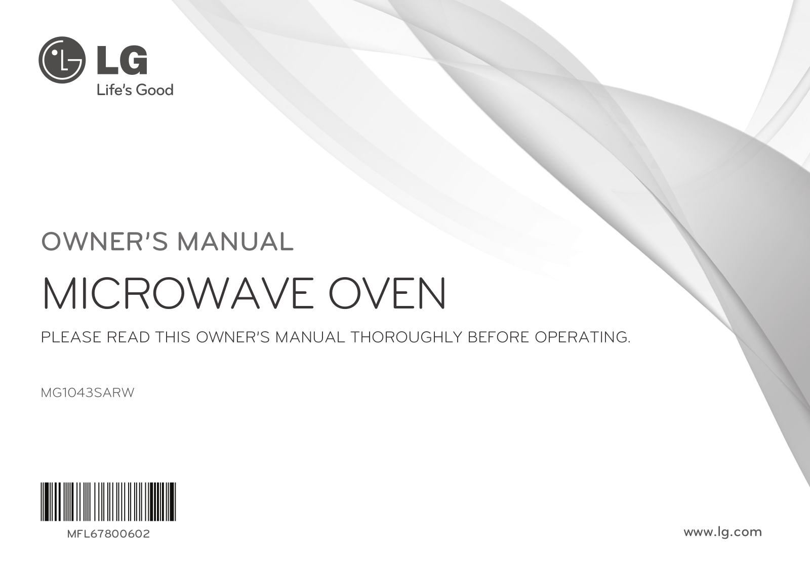 LG MG1043SARW Owner’s Manual