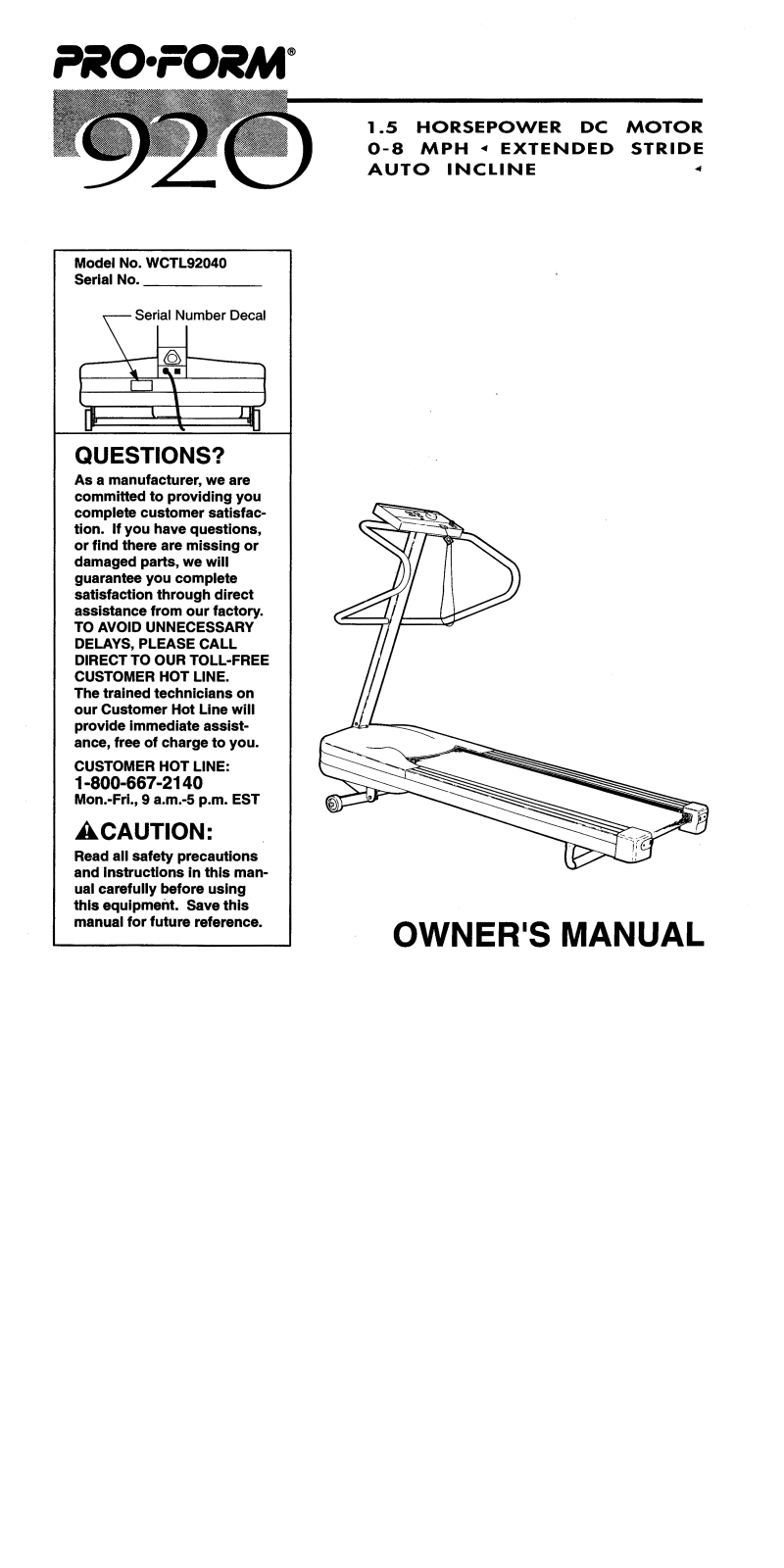 ProForm WCTL92040 User Manual