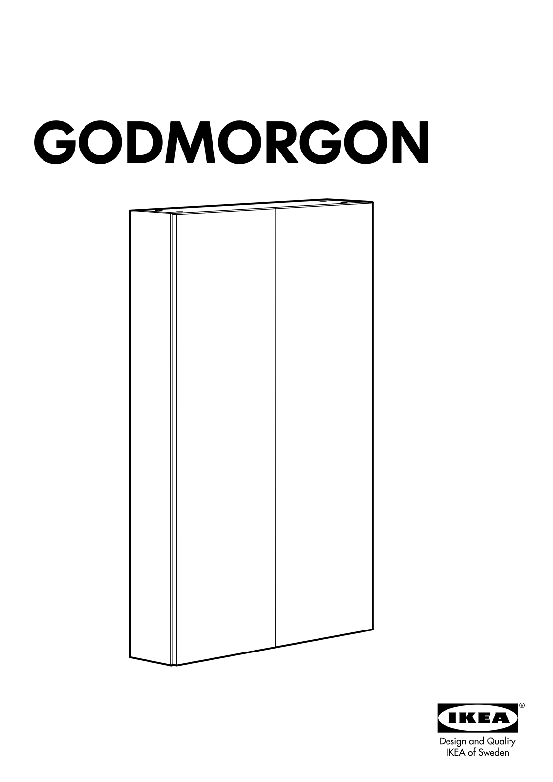 IKEA GODMORGON WALL CABINET W2DRS 24X38