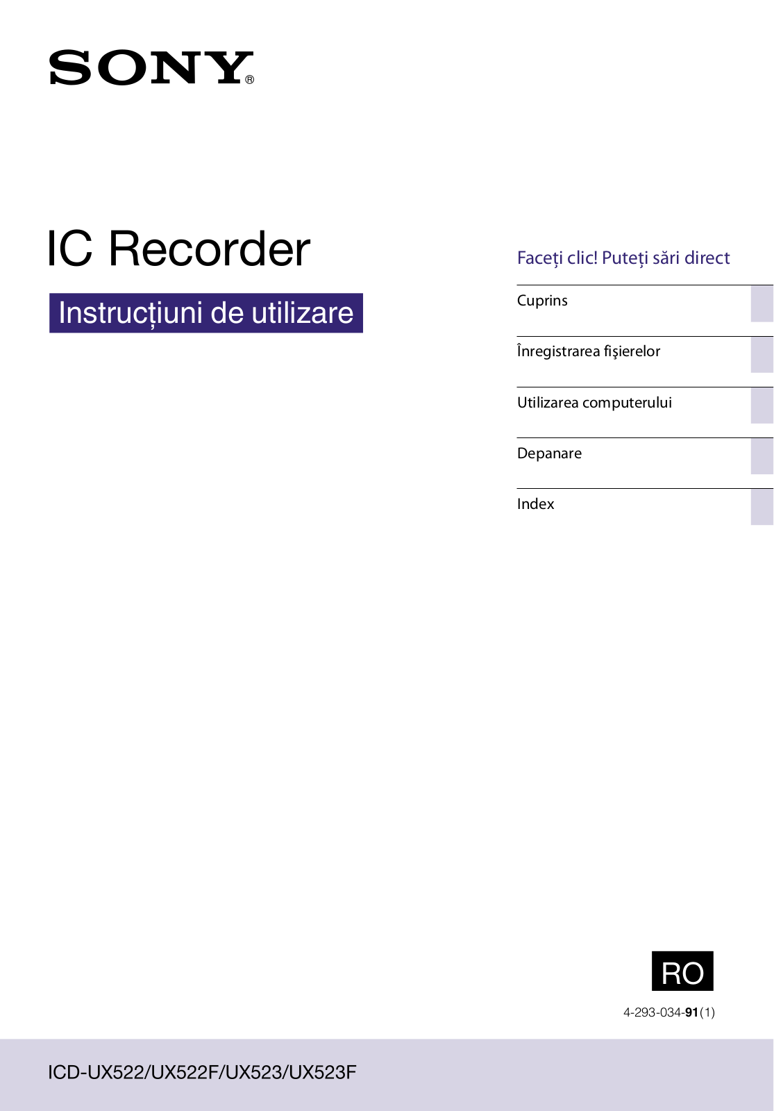 Sony ICD-UX523 User Manual