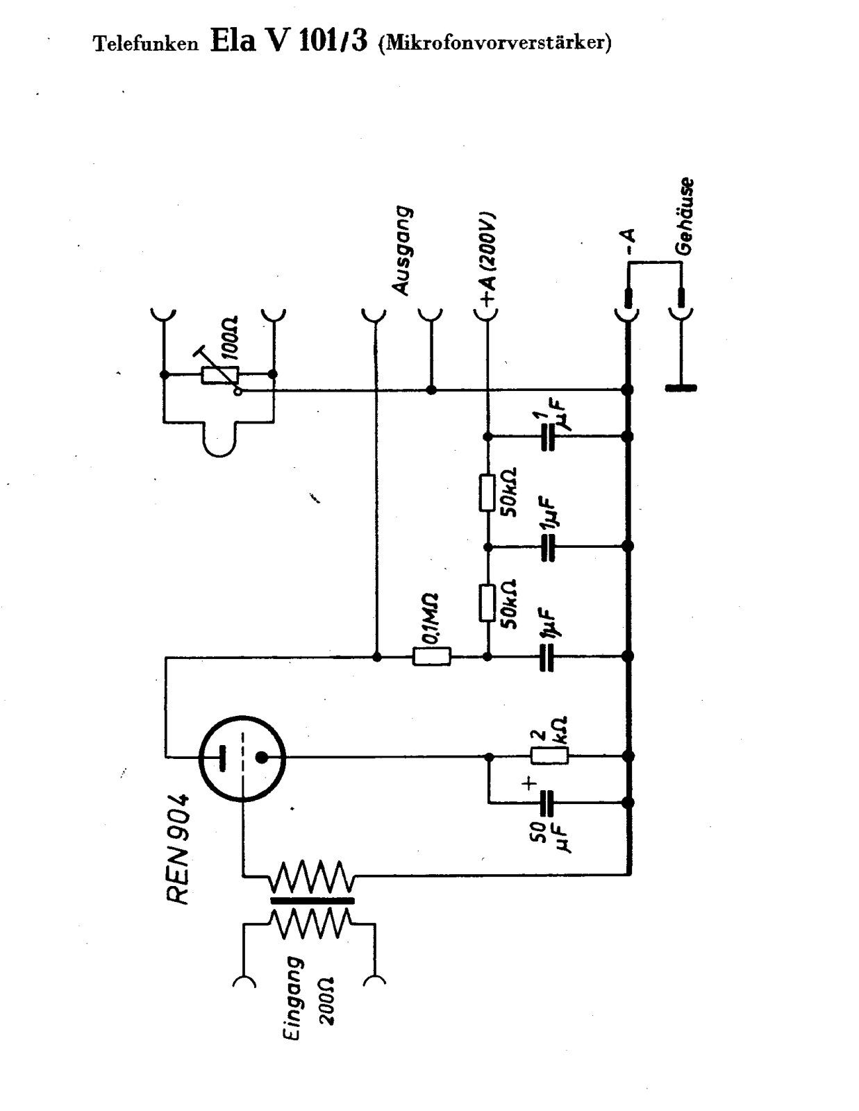 Telefunken Ela V101-3 Cirquit Diagram