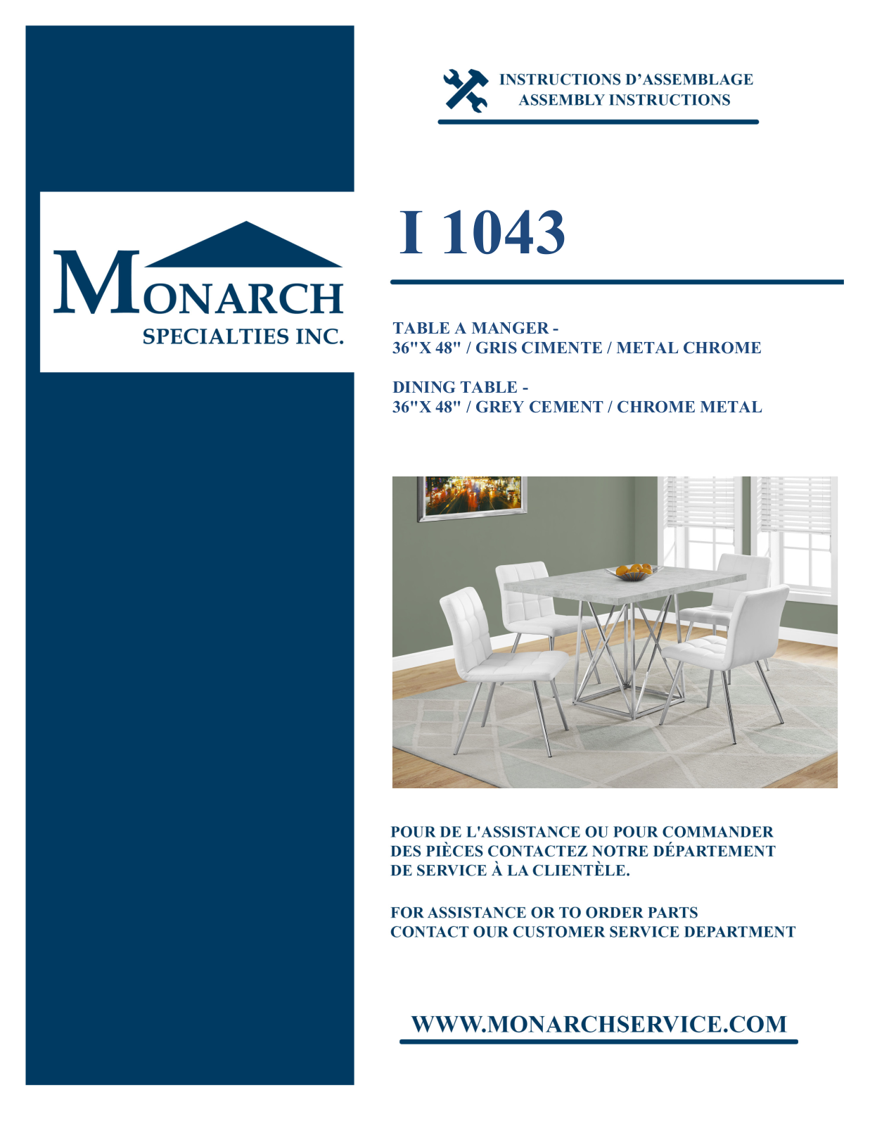 Monarch I1043 Assembly Guide