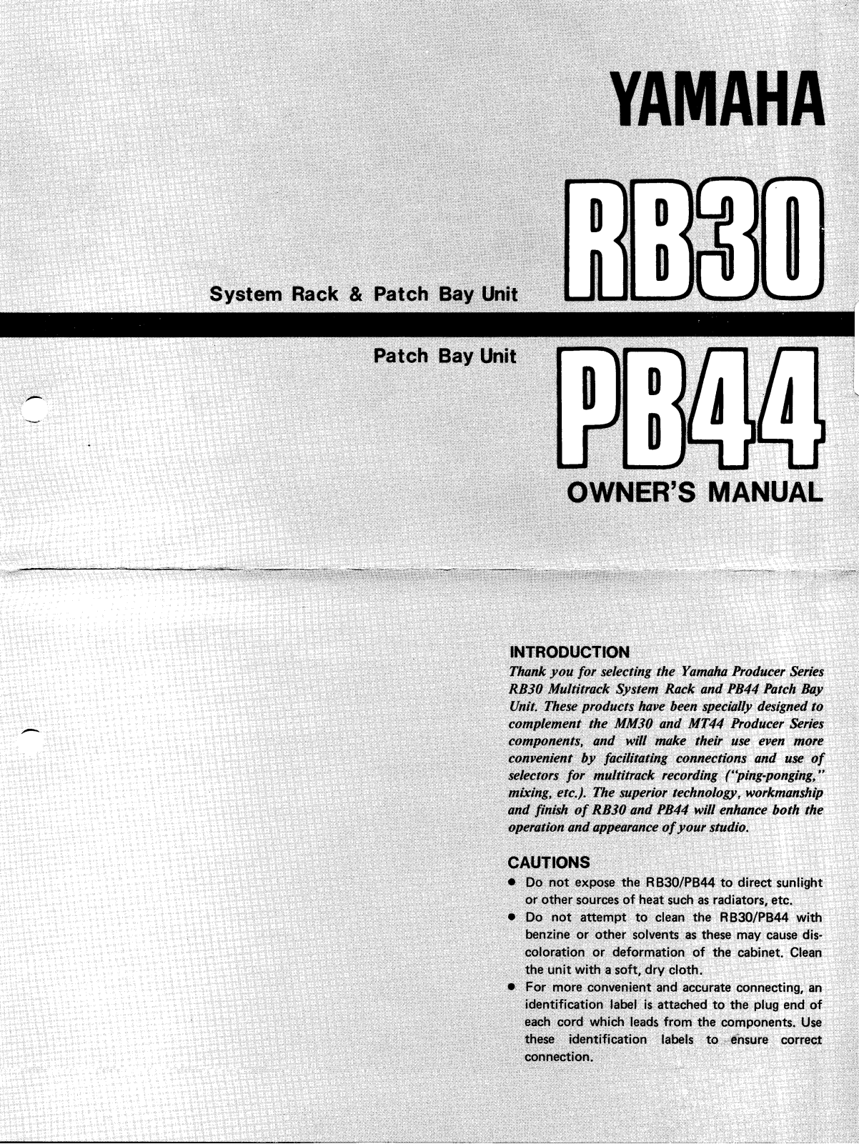 Yamaha RB30, PB44 User Manual