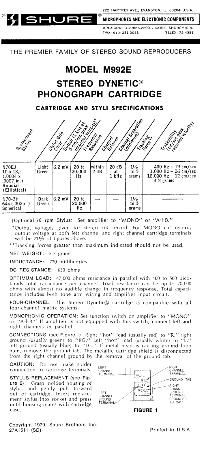Shure M992E User Manual - ManualMachine.com