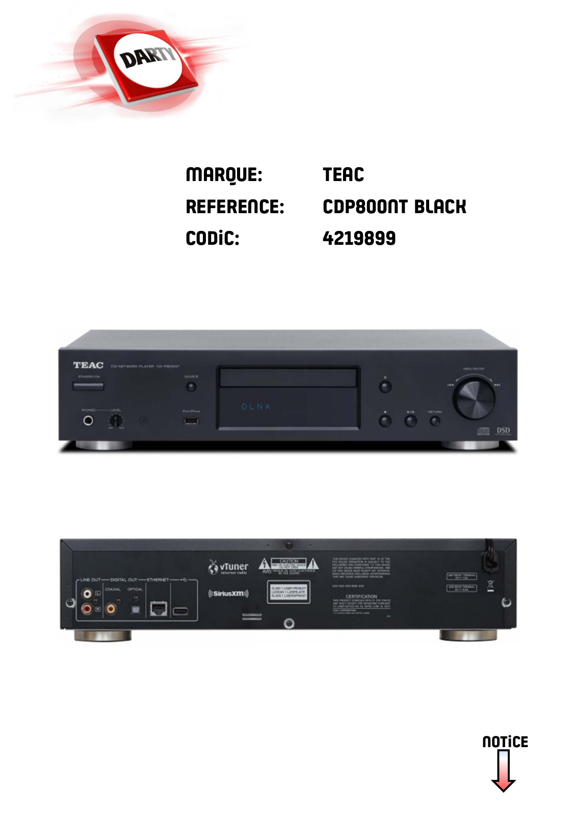 Teac CDP800NT User Manual