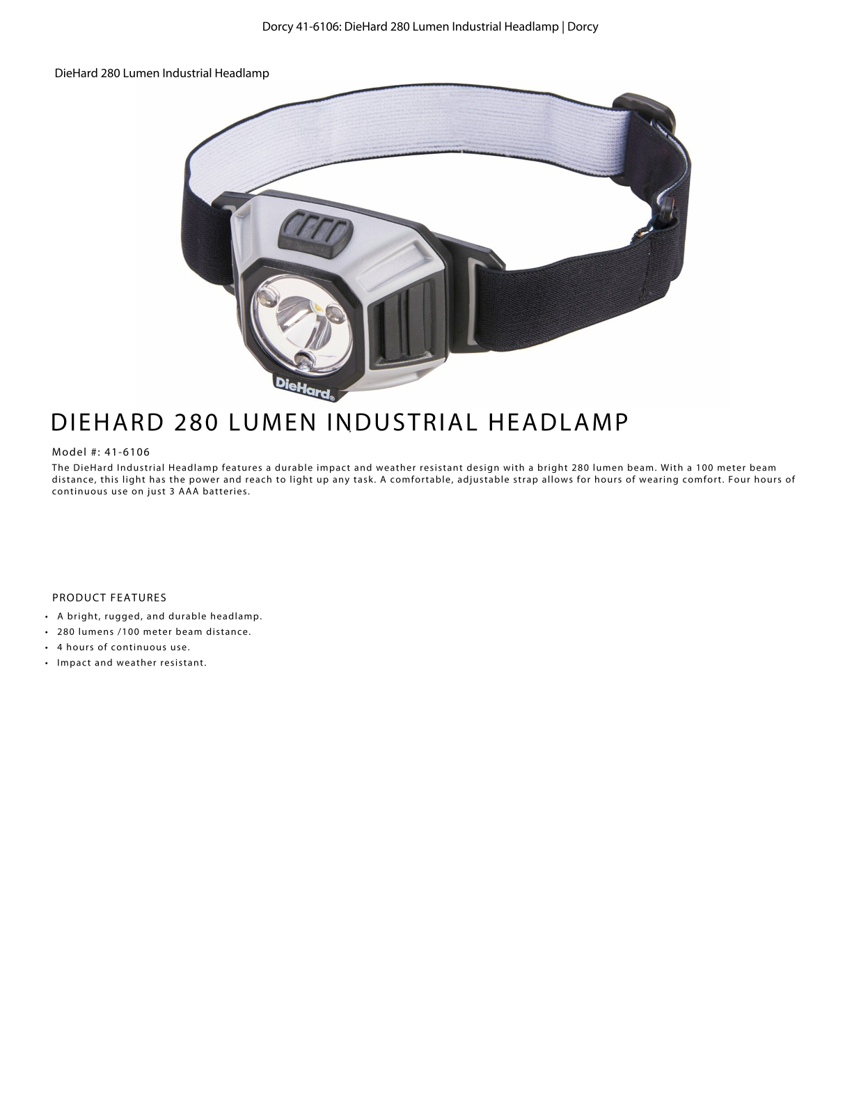 DieHard 41-6106 Data Sheet - ManualMachine.com