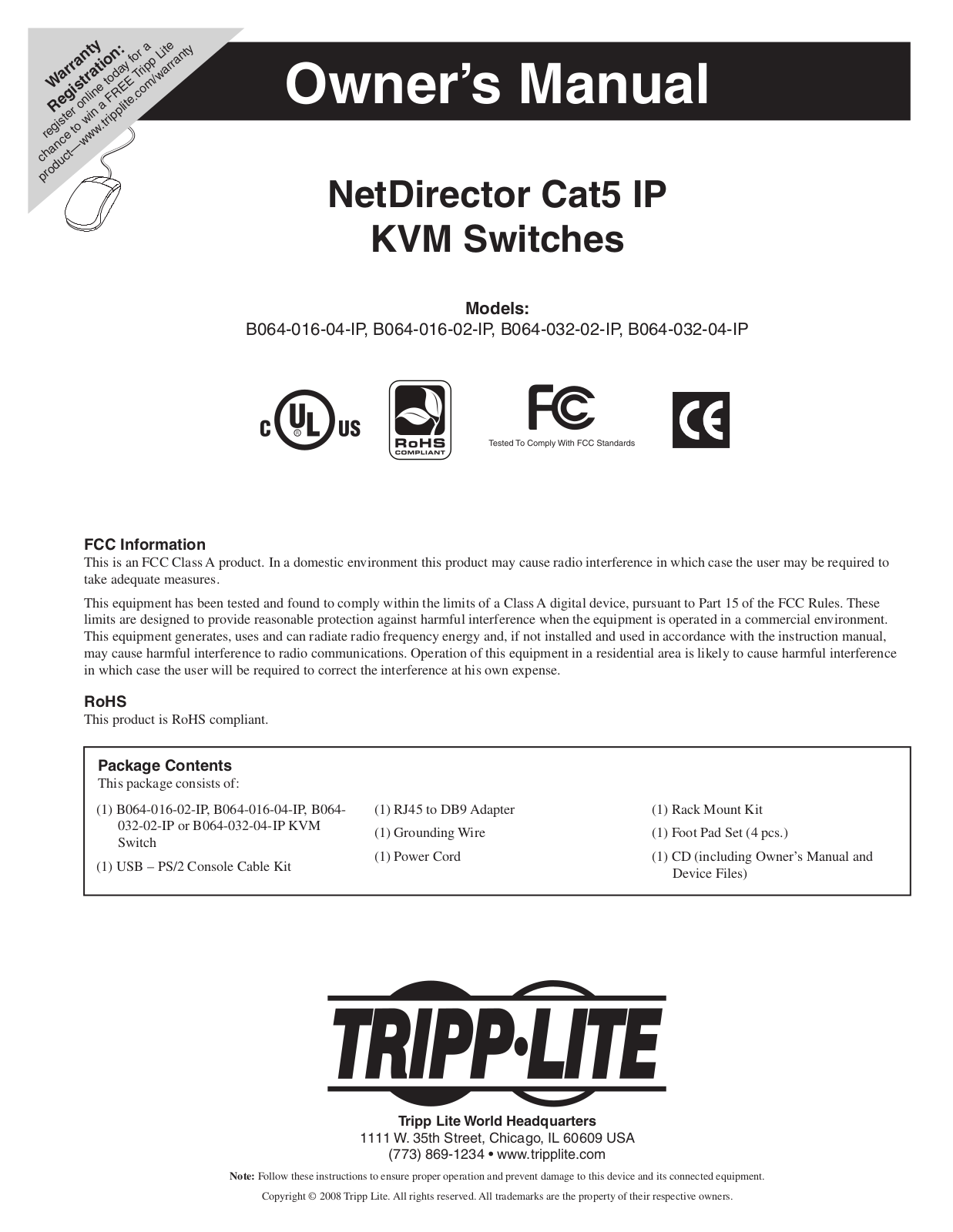 Tripp Lite B064-016-04-IP User Manual