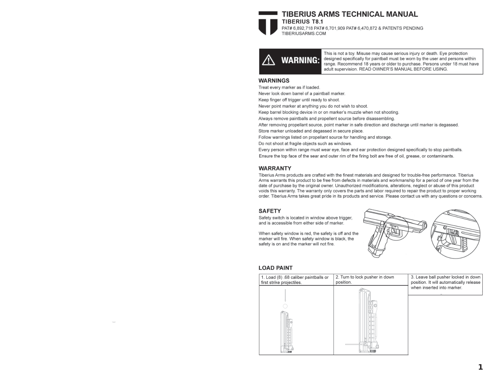 Tiberius Arms T8.1 User Manual