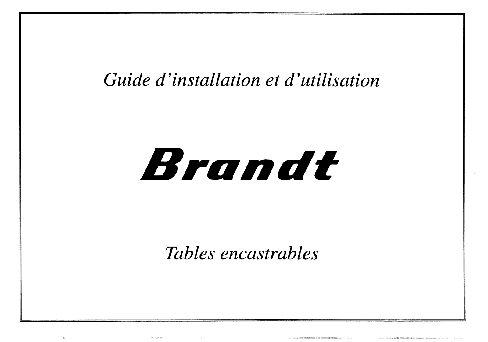 BRANDT BGE60 User Manual