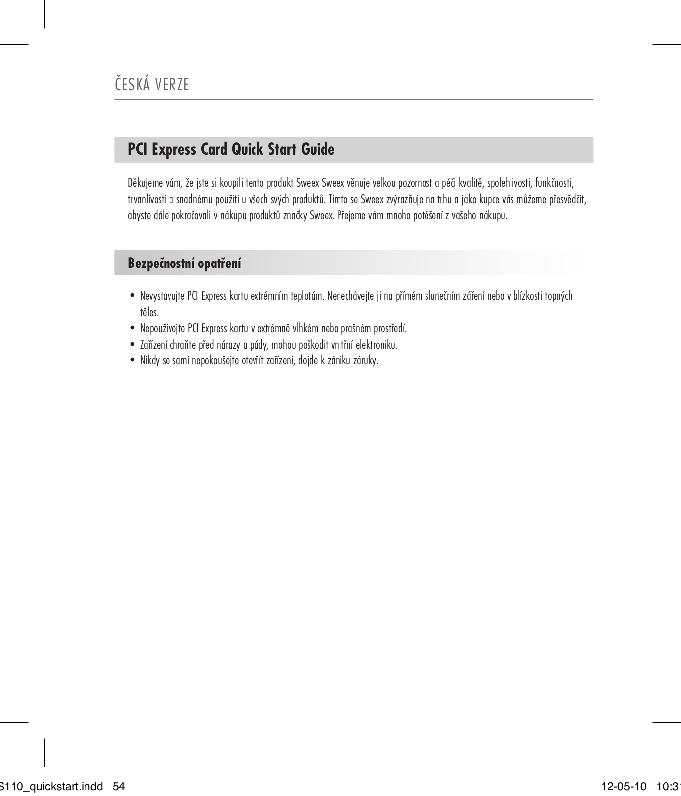 Sweex US110 QUICK GUIDE