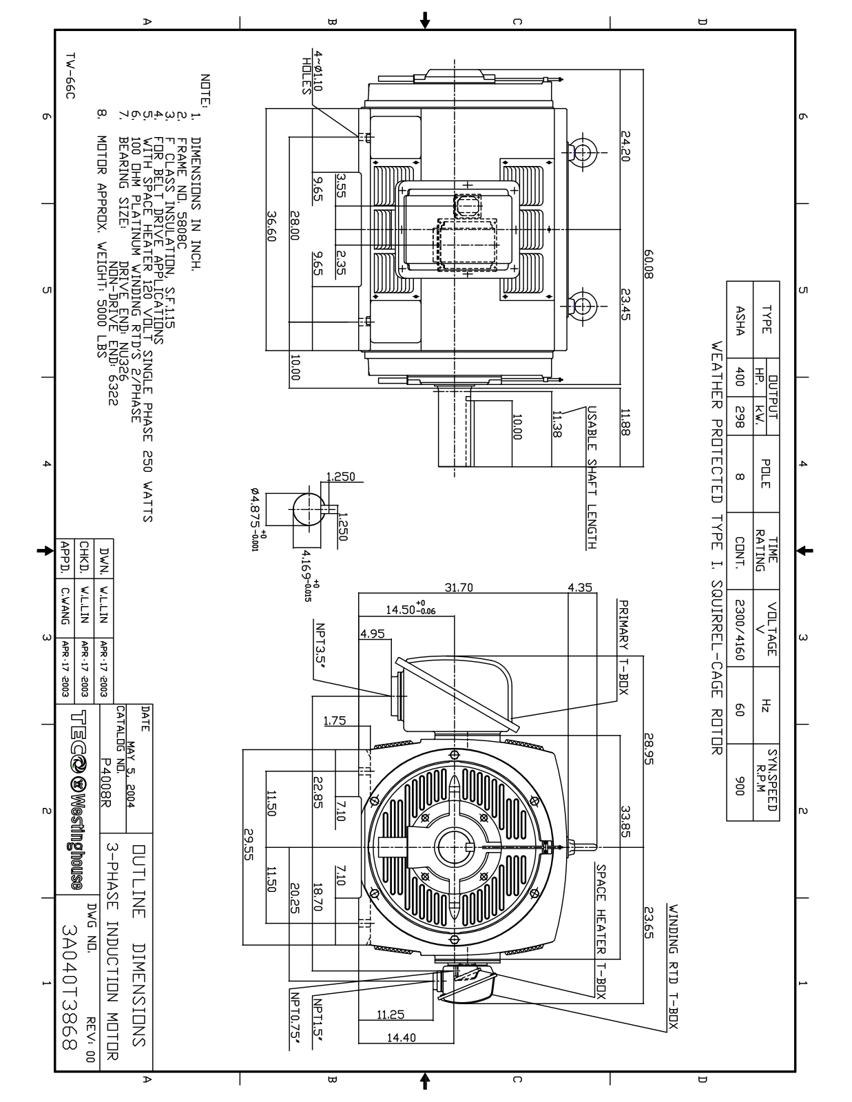 Teco P4008R Reference Drawing