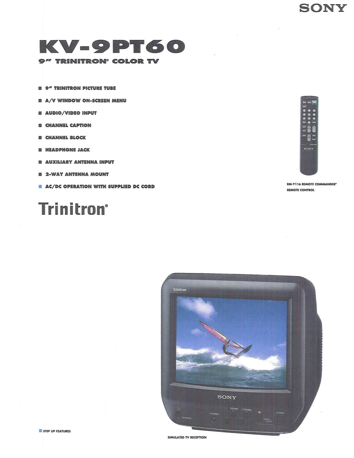 Sony WEGA KV-9PT60, Trinitron KV-9PT60 Specifications