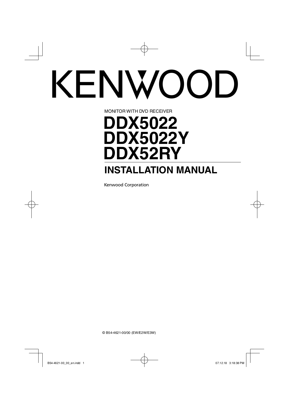 Kenwood DDX5022, DDX5022Y, DDX52RY User Manual