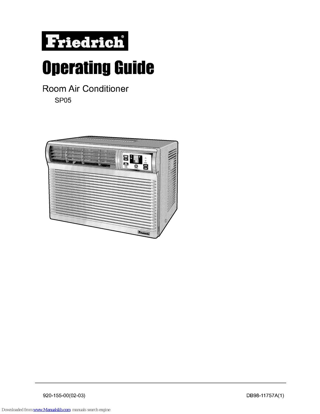 Friedrich SP05 Operating Manual - ManualMachine.com