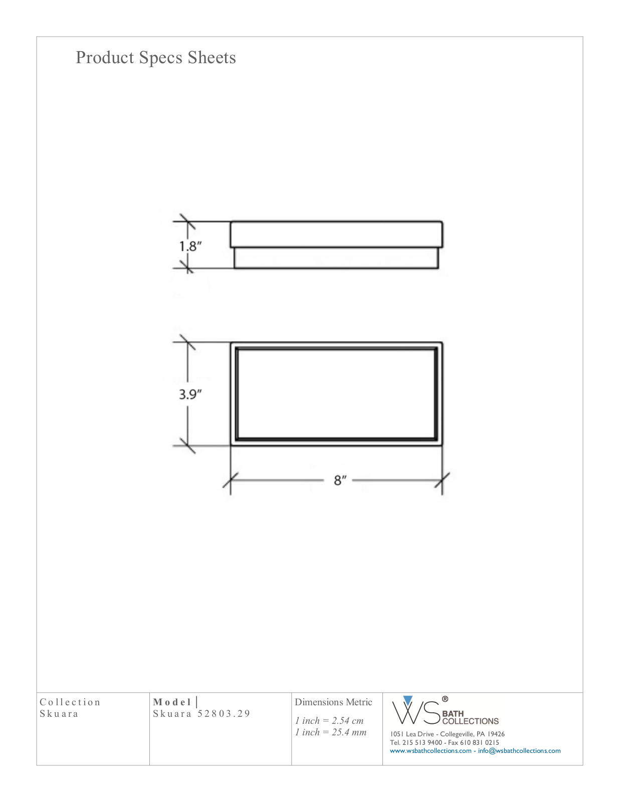 WS Bath Collections WSO3583 Specifications - ManualMachine.com