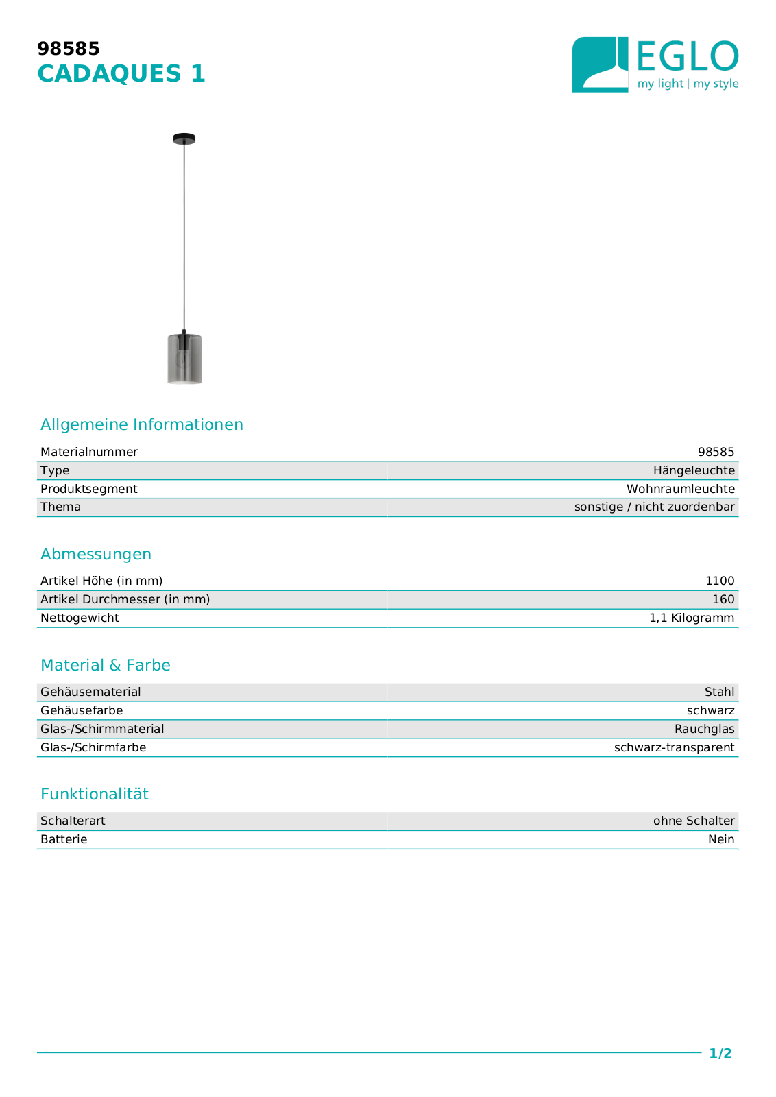 Eglo 98585 Service Manual