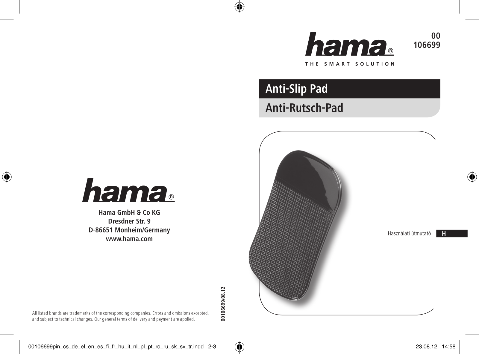 Hama Anti-Slip Pad User guide