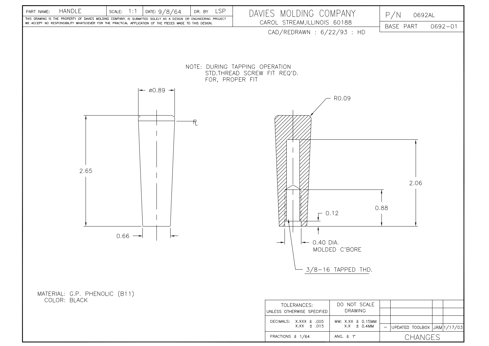 Davies Molding 0692AL Reference Drawing