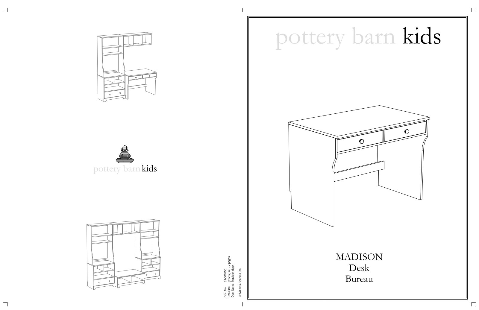 Pottery Barn Madison Desk Component Assembly Instruction