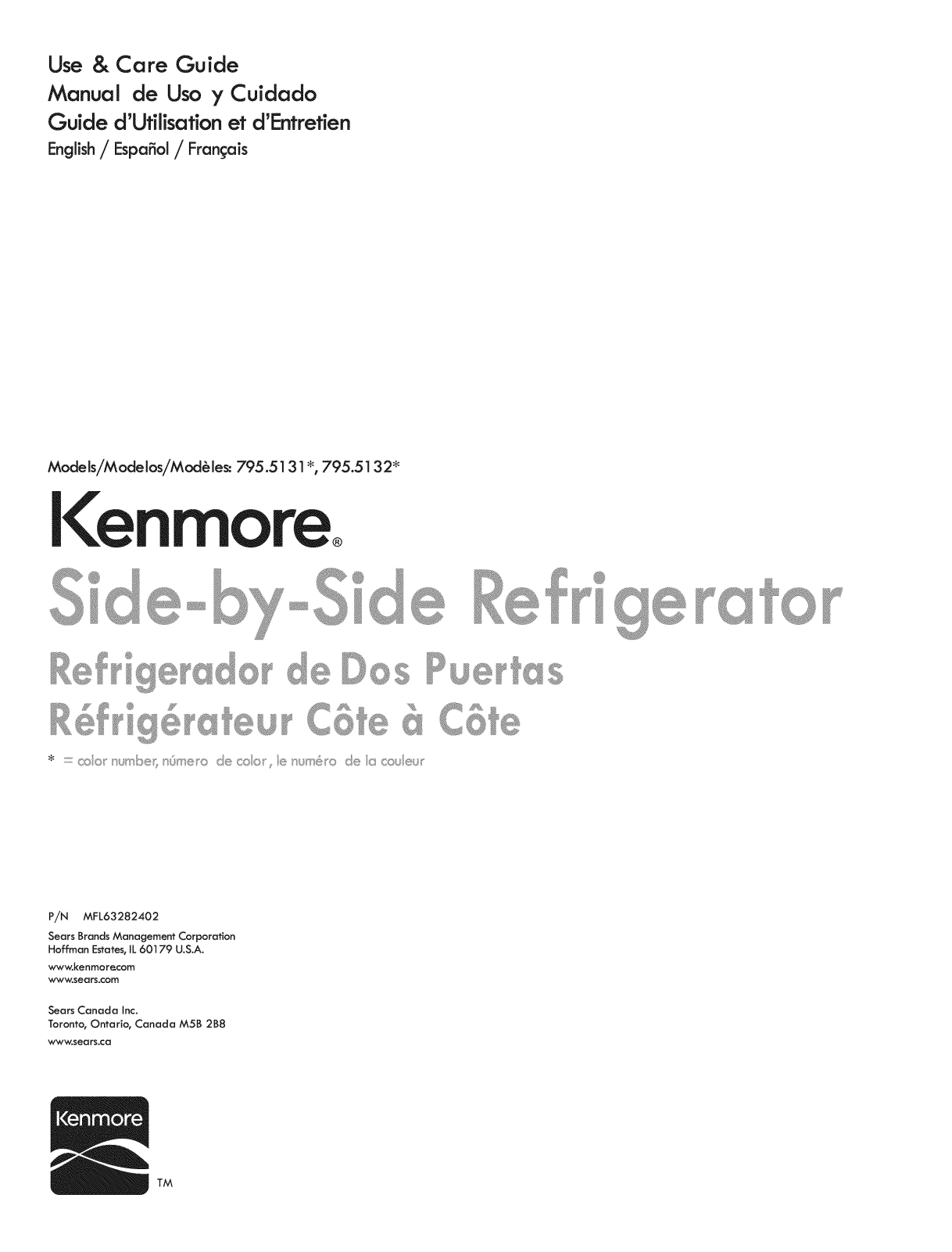 Kenmore 79551314011, 79551323011 Owner’s Manual