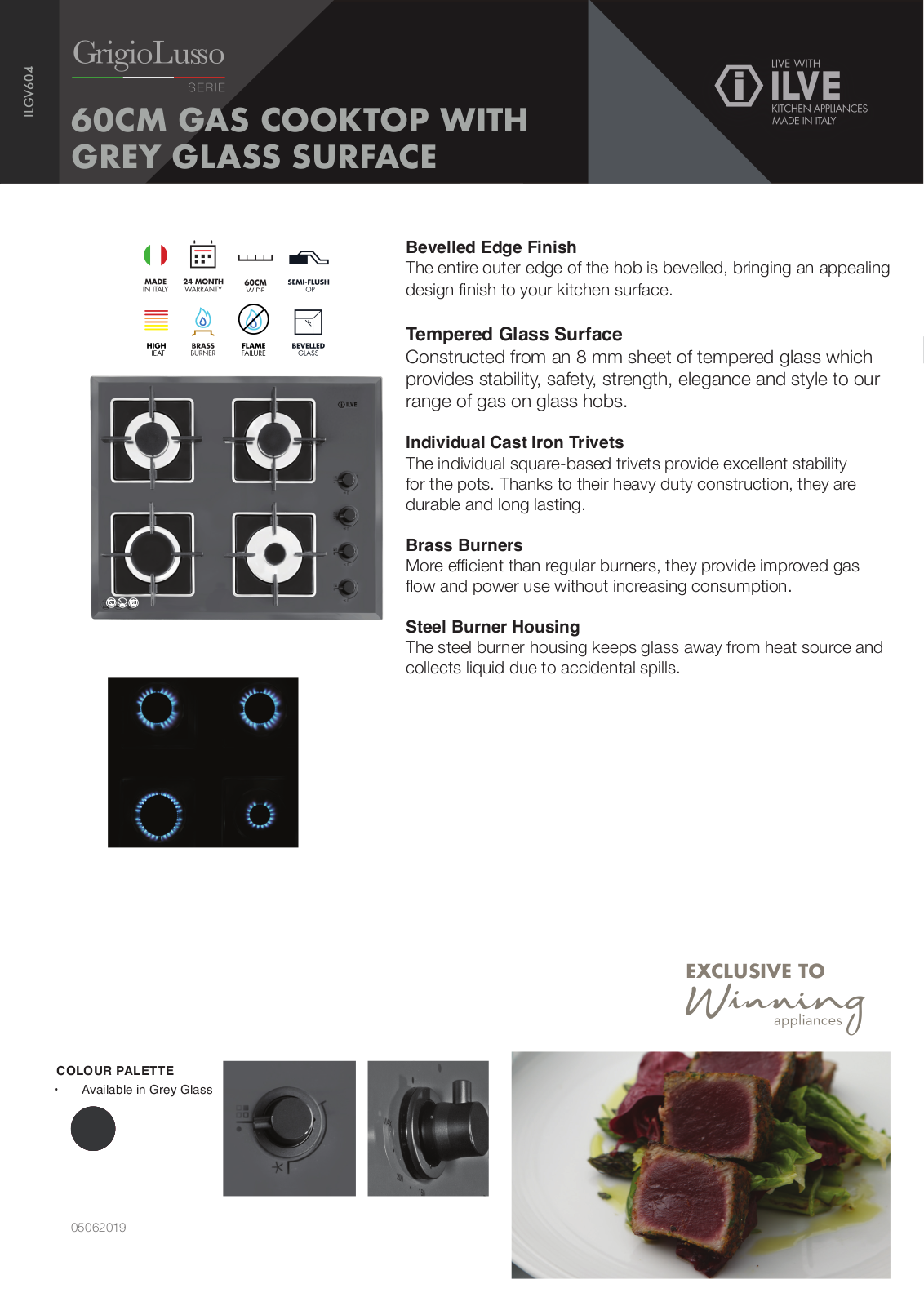 ILVE ILGV604 Specifications Sheet