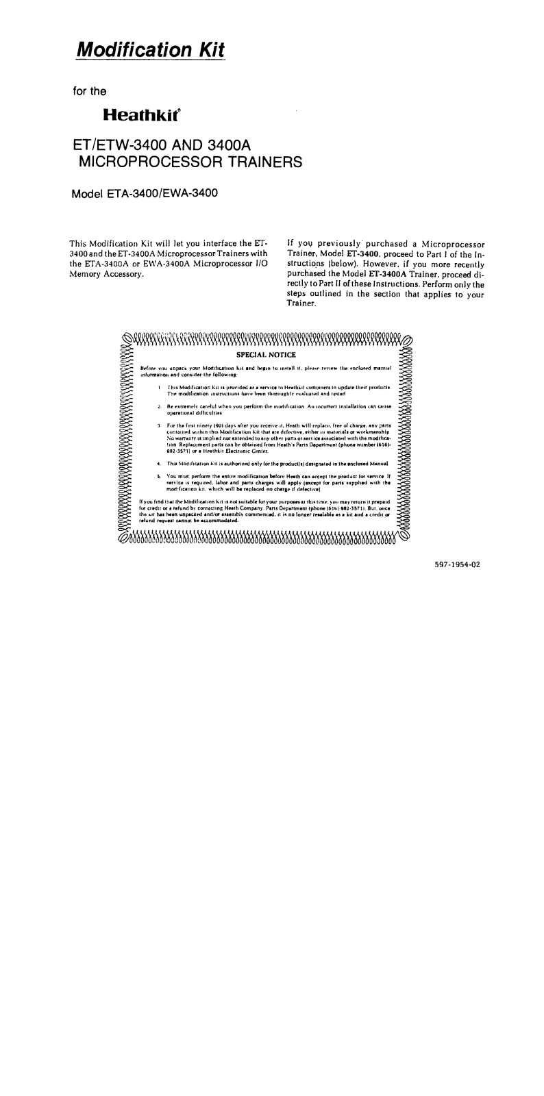 Heathkit ETW-3400 User Manual