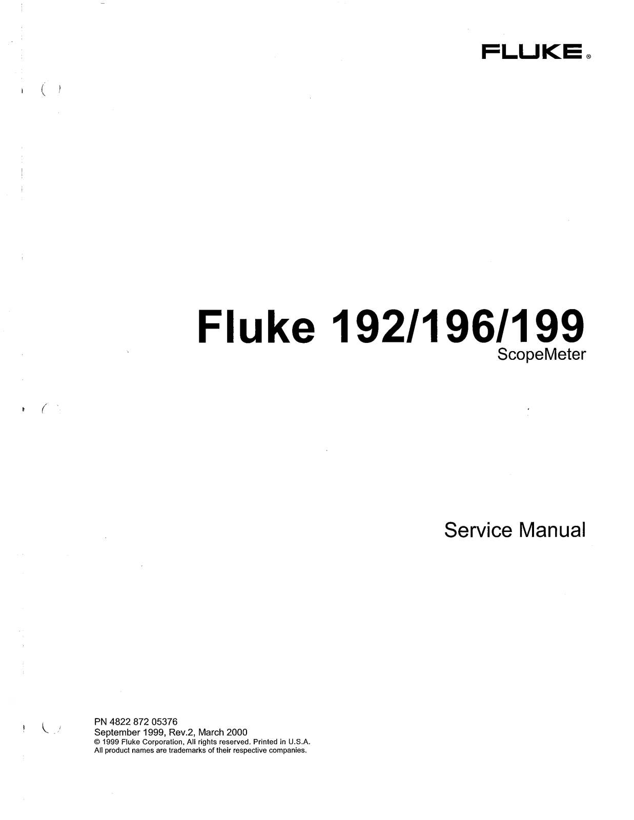 Fluke 199, 196, 192 Service Manual