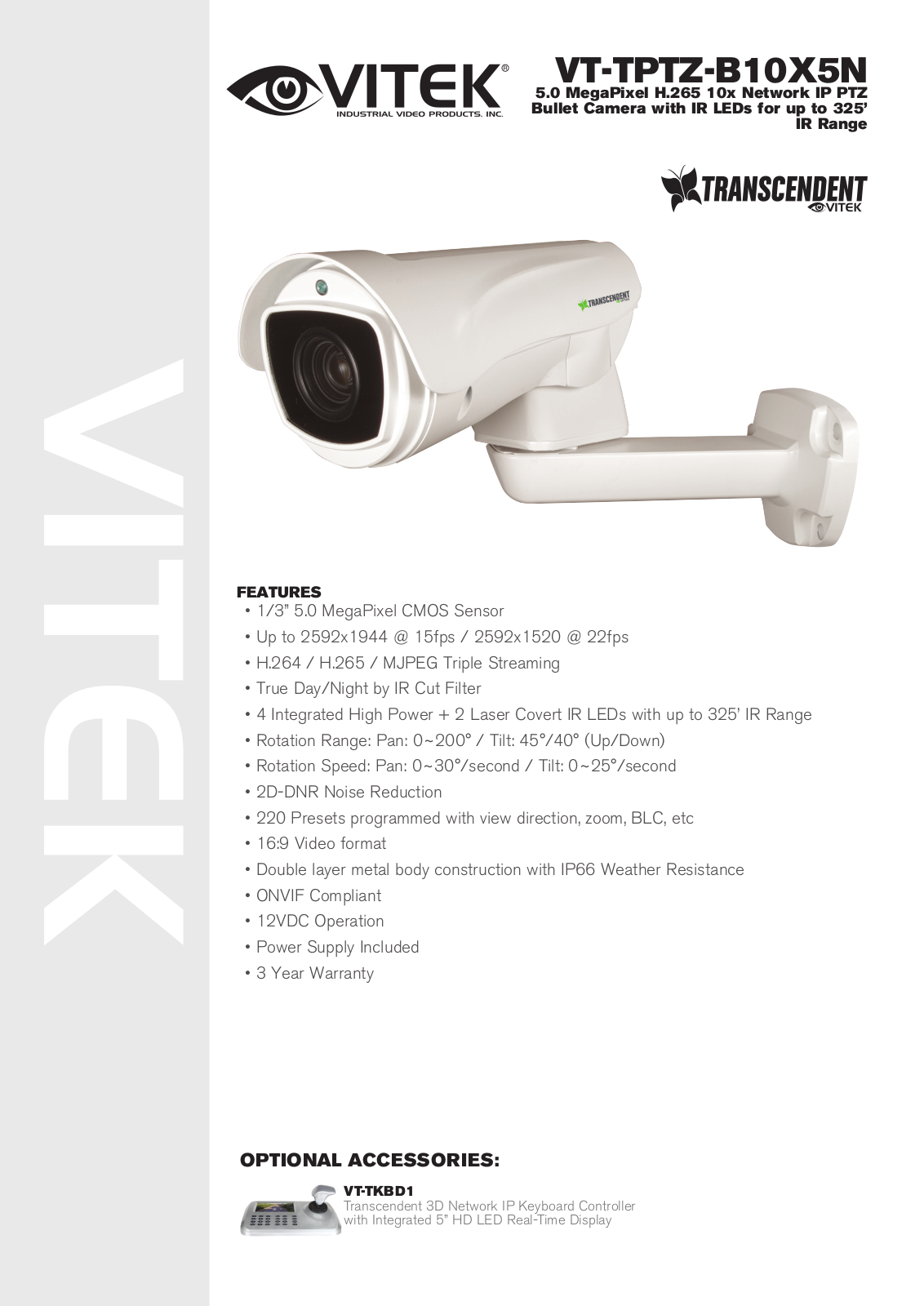 Vitek VT-TPTZ-B10X5N User Manual