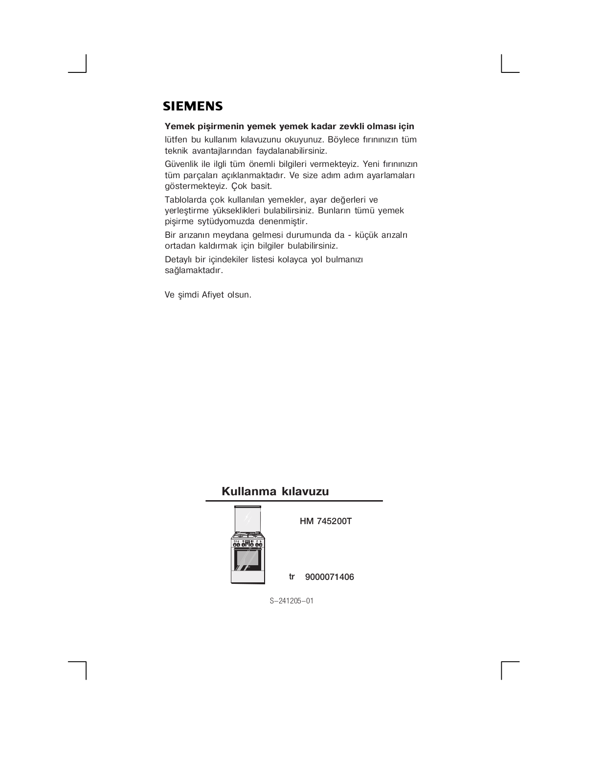 Siemens HM745200T User Manual