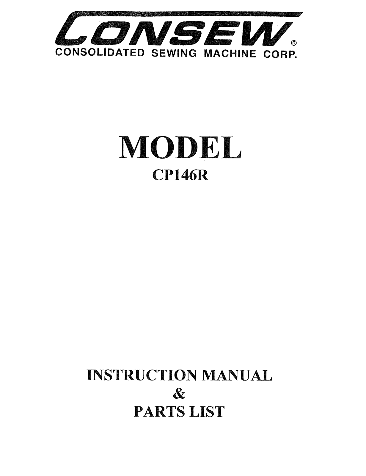 CONSEW CP146R Instruction Manual