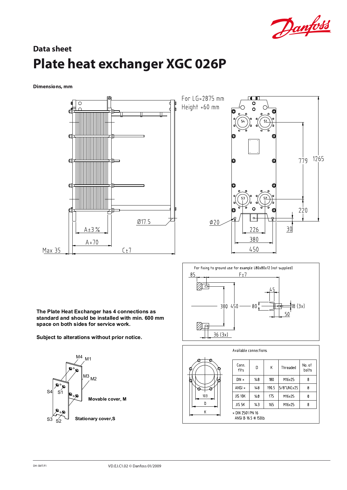 Danfoss XGC 026P Data sheet