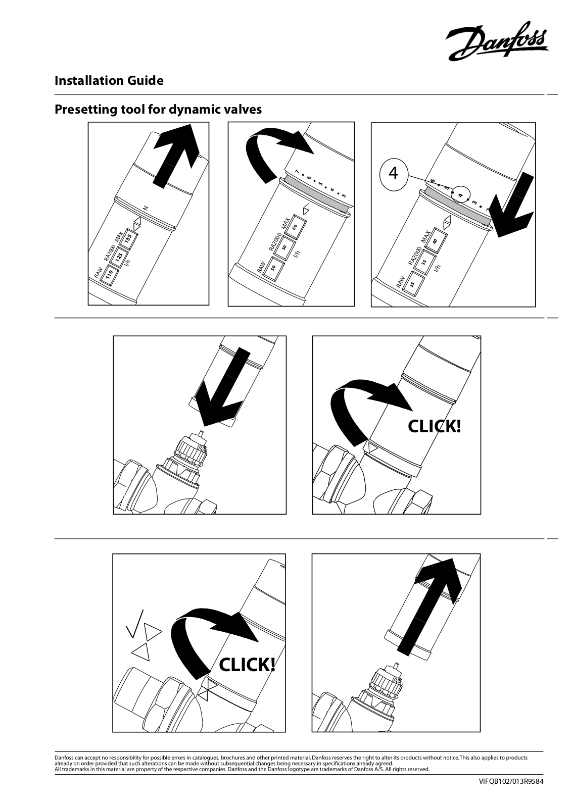 Danfoss Presetting tool for dynamic valves Installation guide