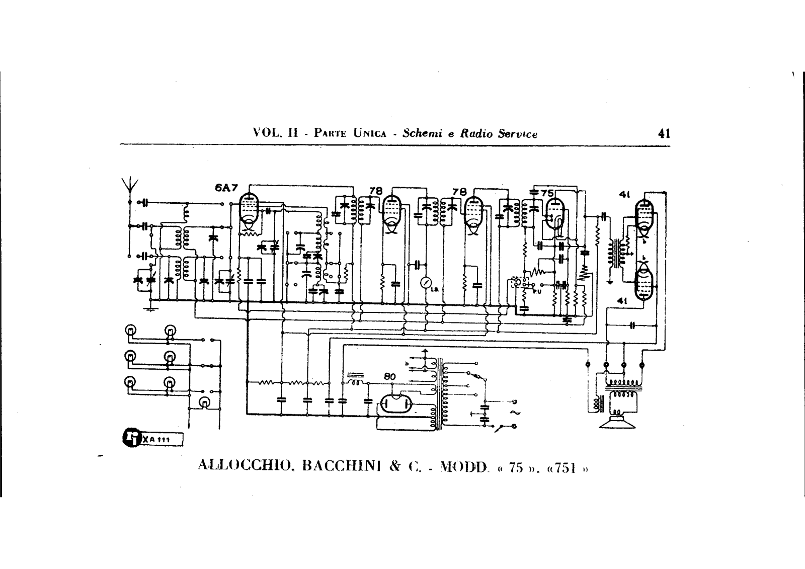 Allocchio Bacchini 75, 751 schematic