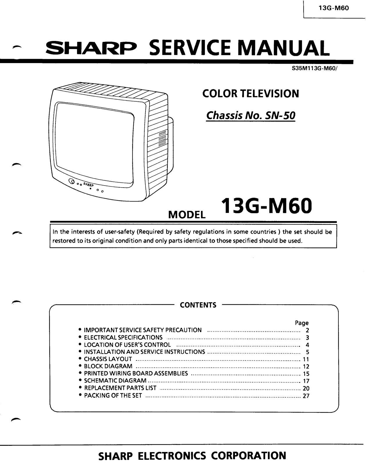 SHARP 13G-M60 Diagram