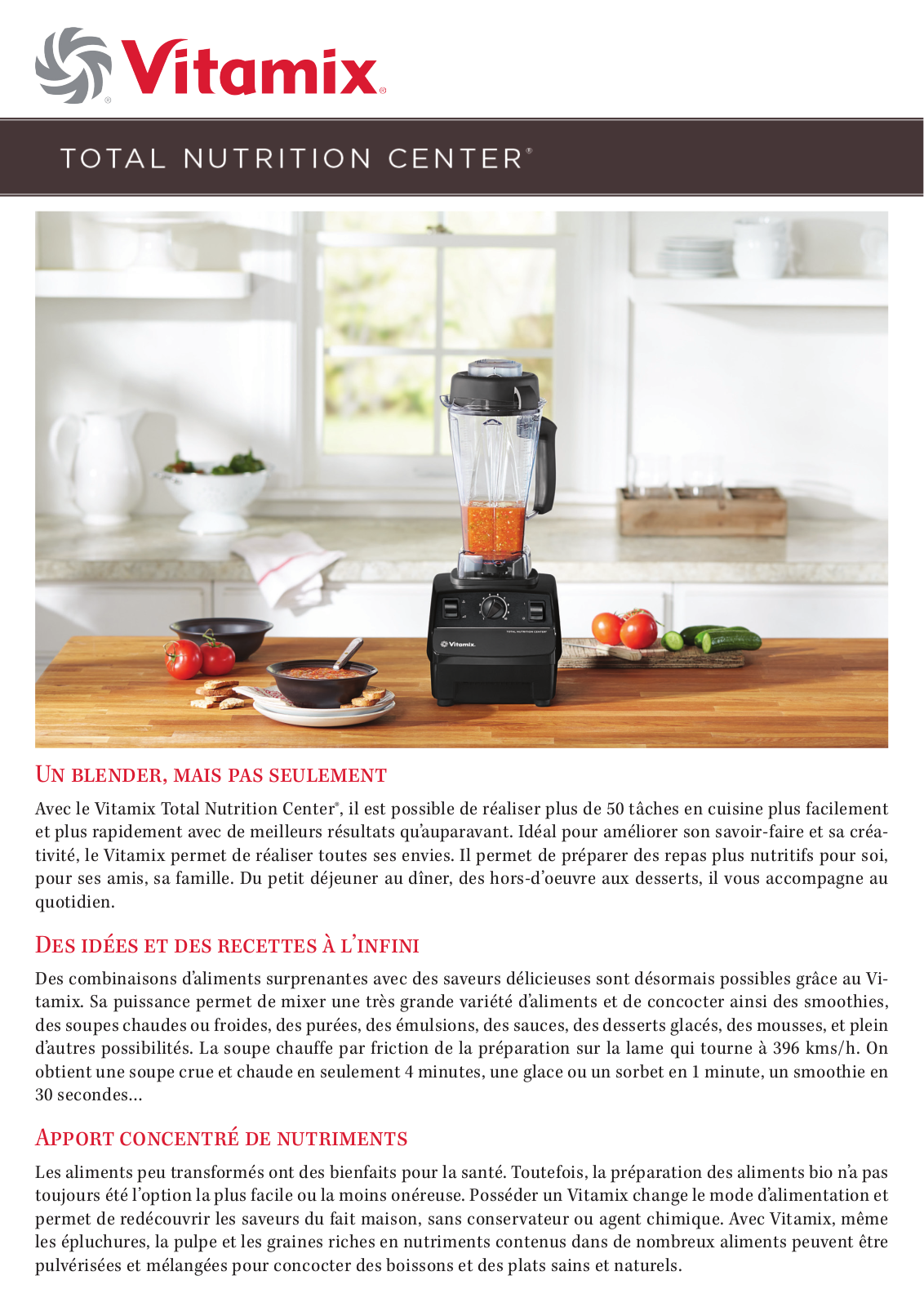 Vitamix TNC5200 product sheet