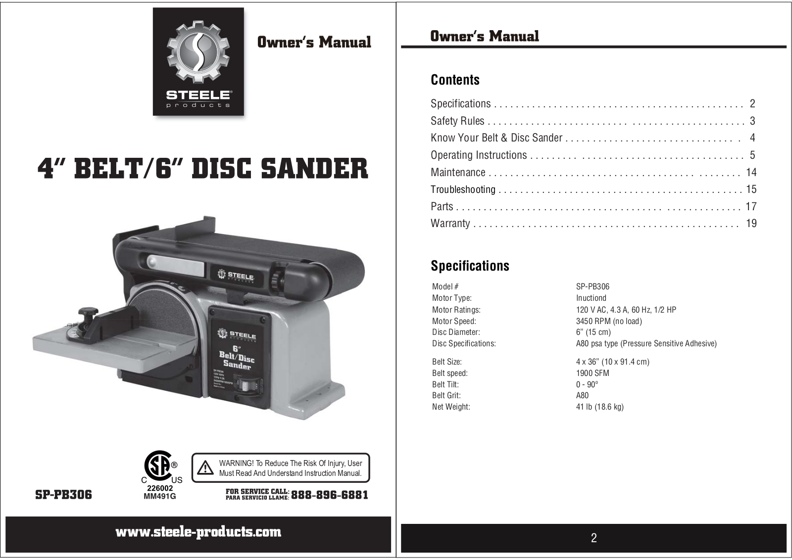 Steele Products SP-PB306 User Manual