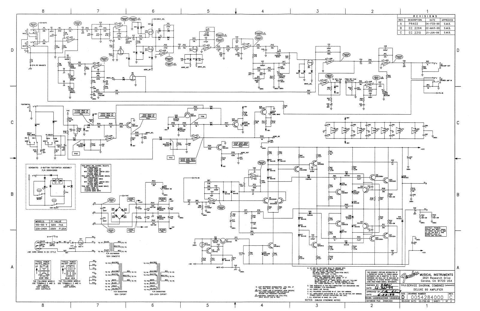 Fender Deluxe-90 Schematic