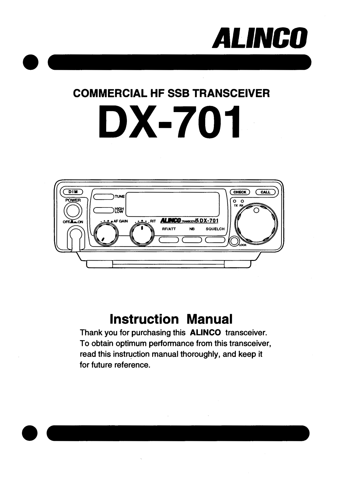 Alinco DX-701 User Manual