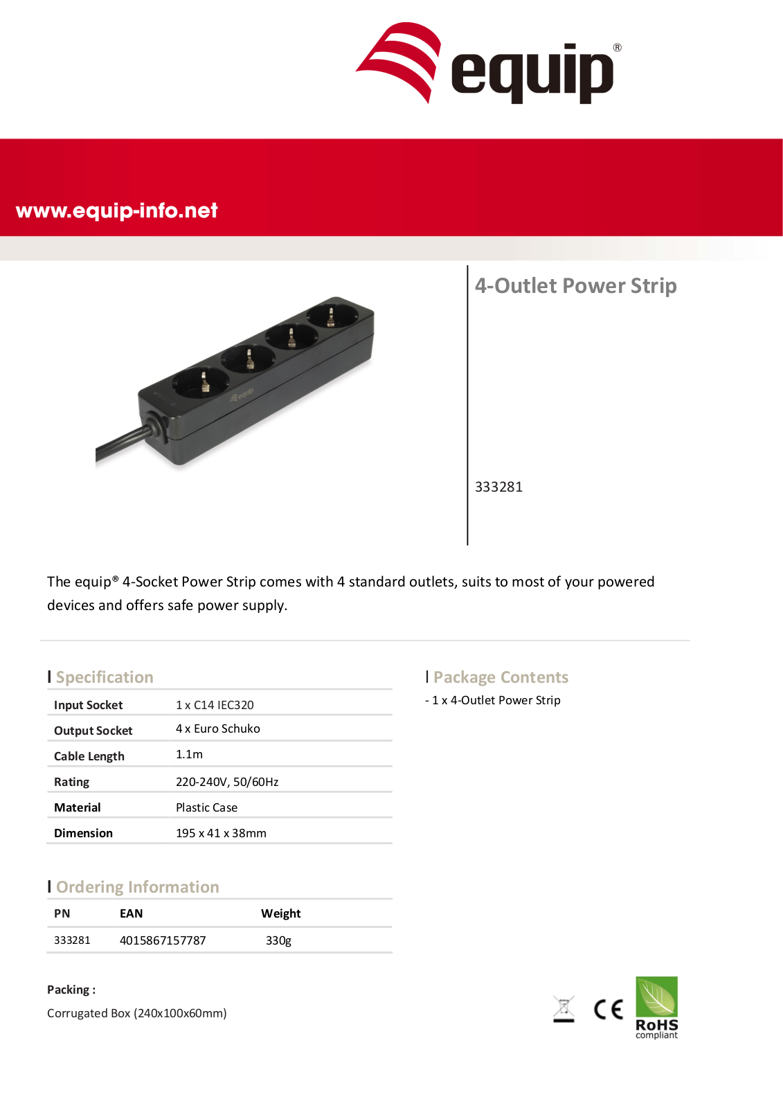 EQUIP EQUIP 333281 Datasheet - ManualMachine.com