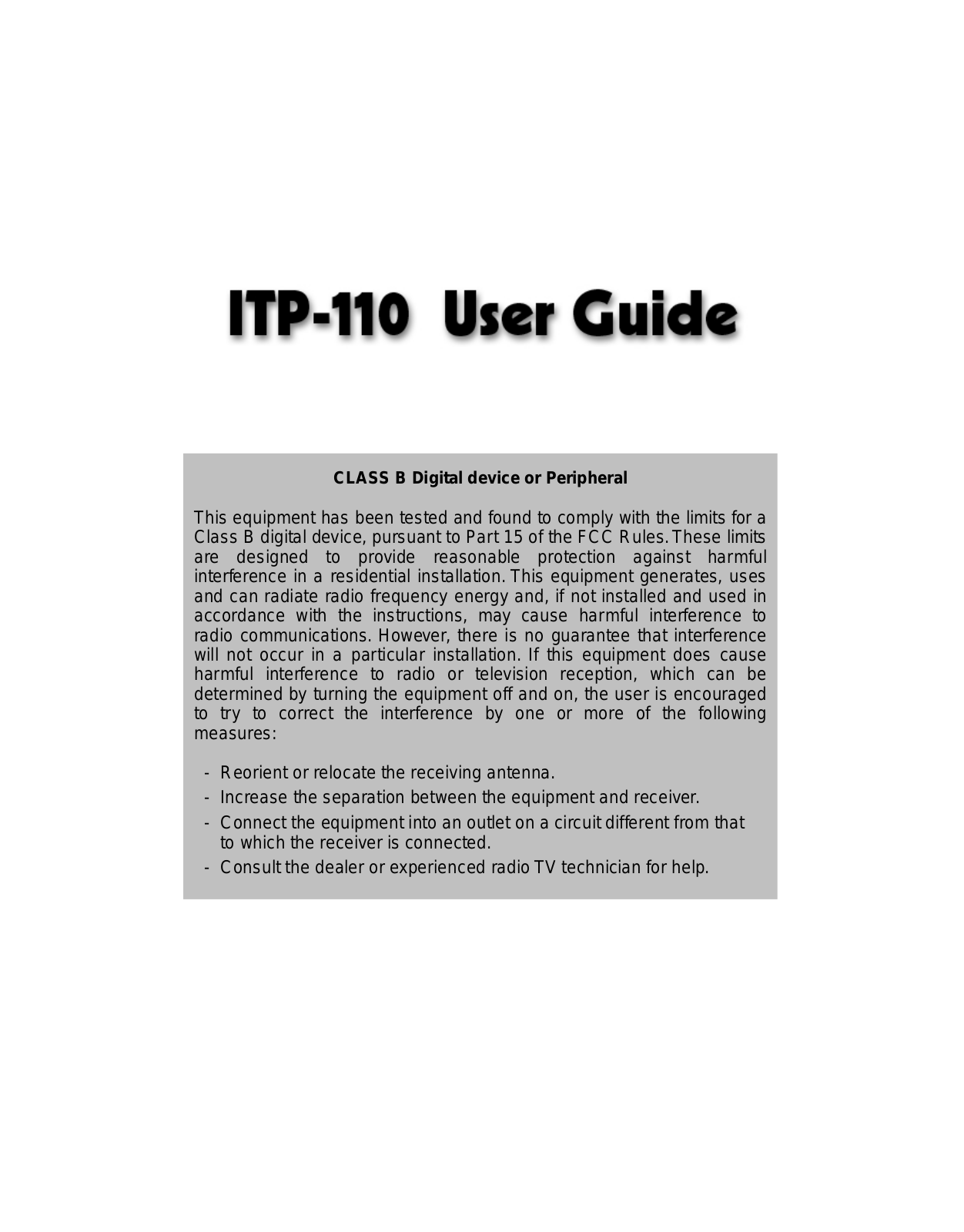 Samsung ITP110 Users Manual