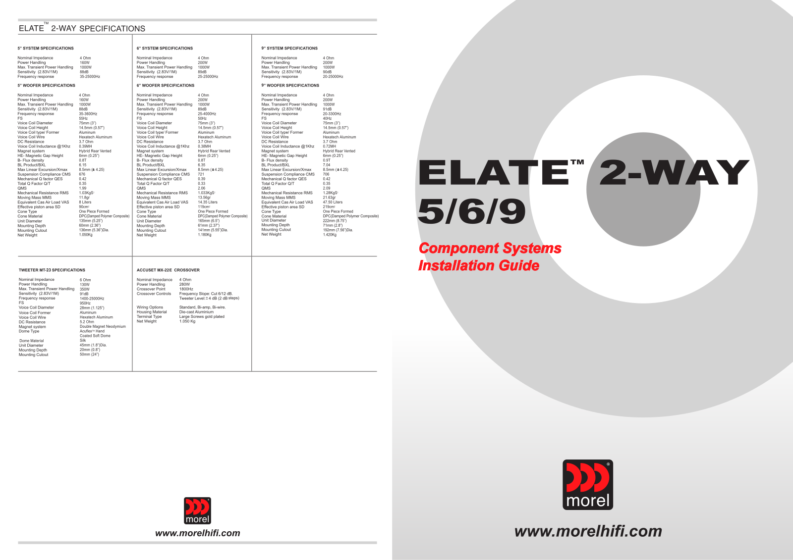 Morel Elate 2-Way 9 Installation Guide