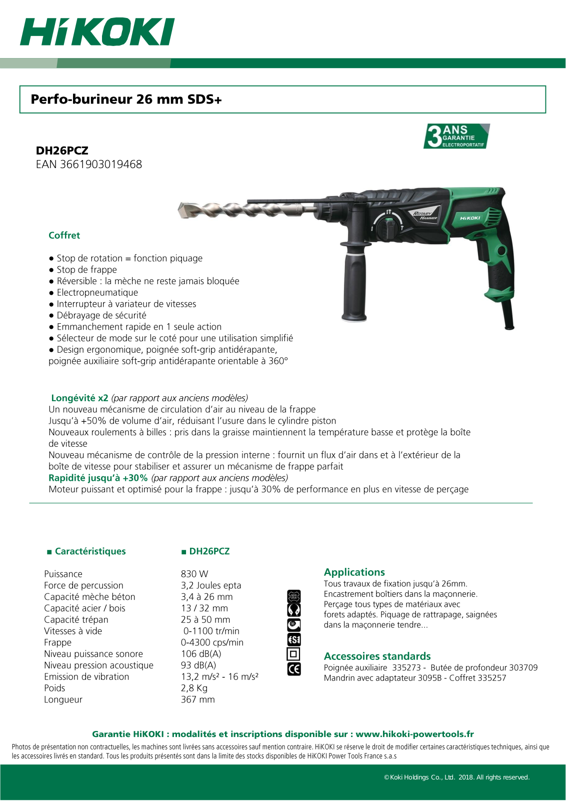 Hikoki DH26PCZ Specification - ManualMachine.com