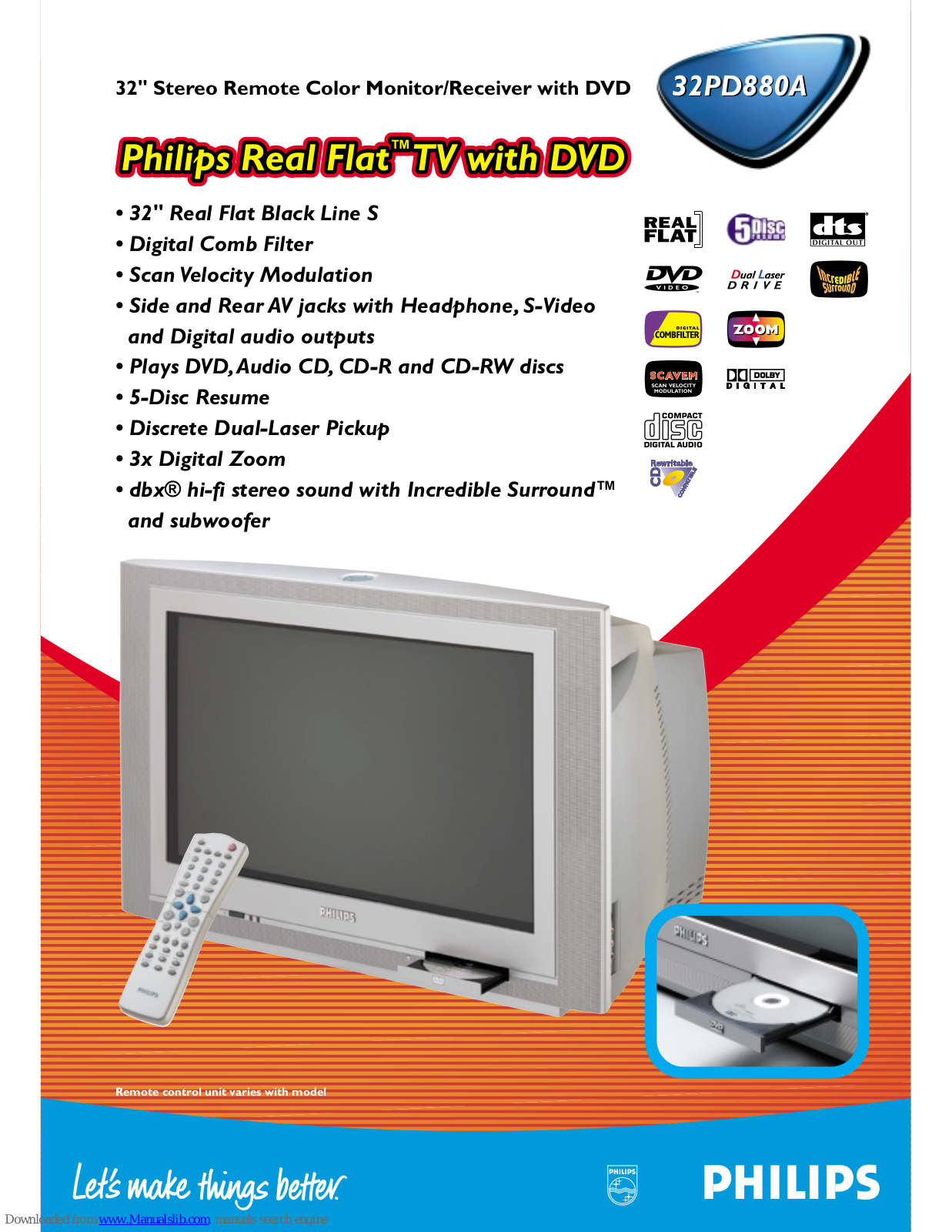 Philips 32PD880A/55R, 32PD880A/77R, 32PD880A Brochure - ManualMachine.com