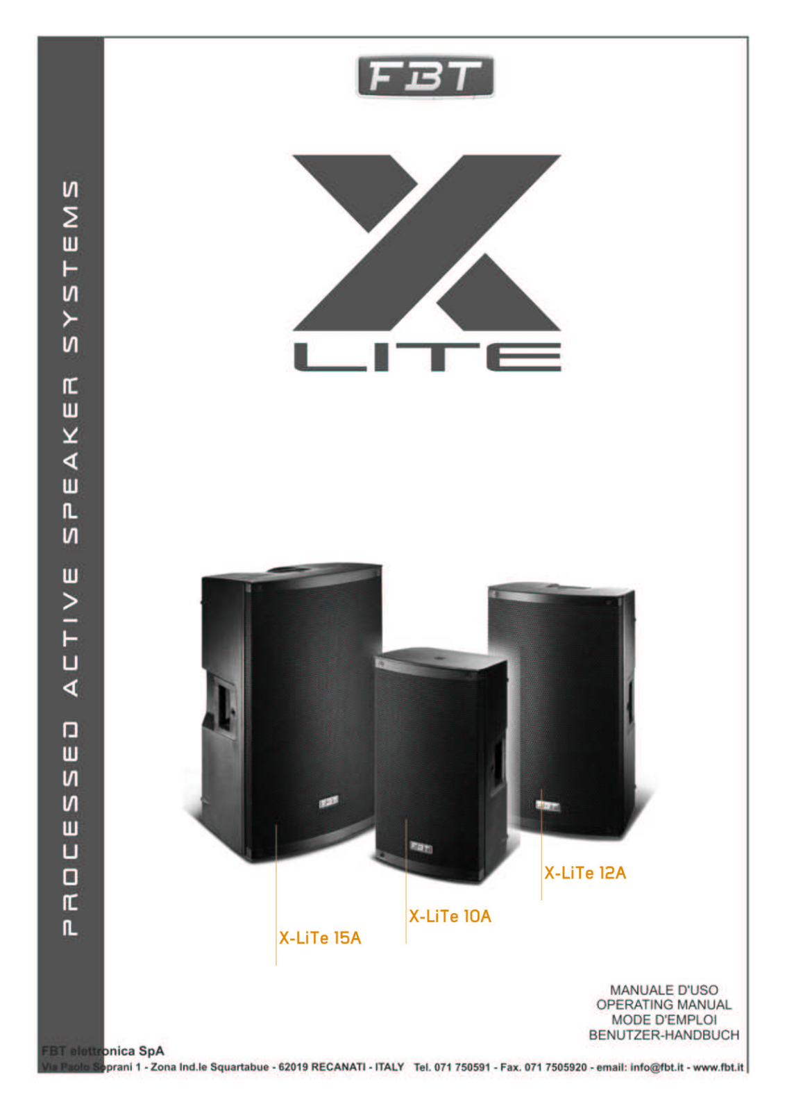 FBT X-Lite 15A, X-Lite 12A, X-Lite 10A Operation manual