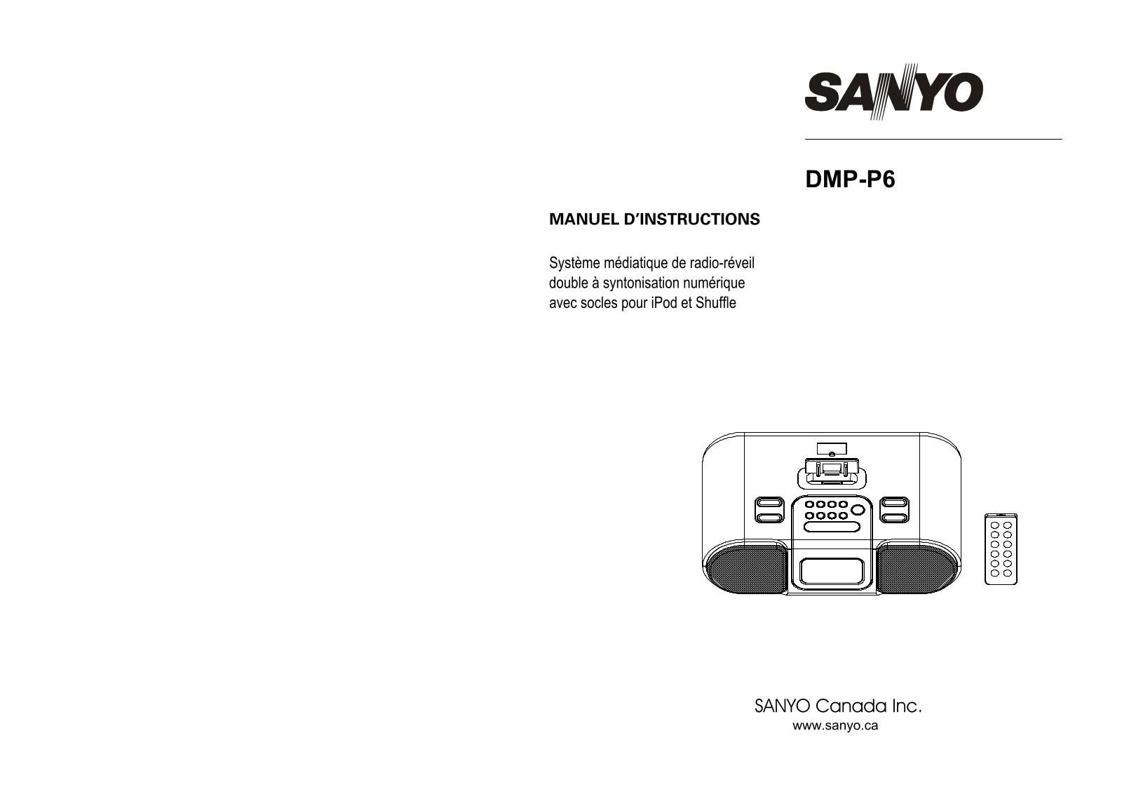 SANYO DMPP6 (French) User Manual