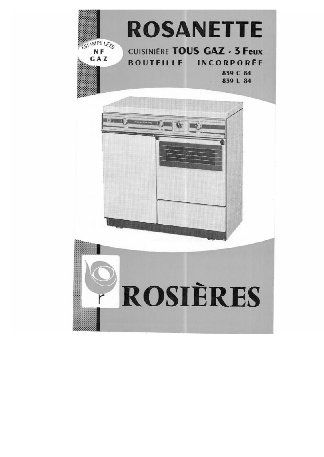 ROSIERES 839 C 84, 839 L 84 User Manual