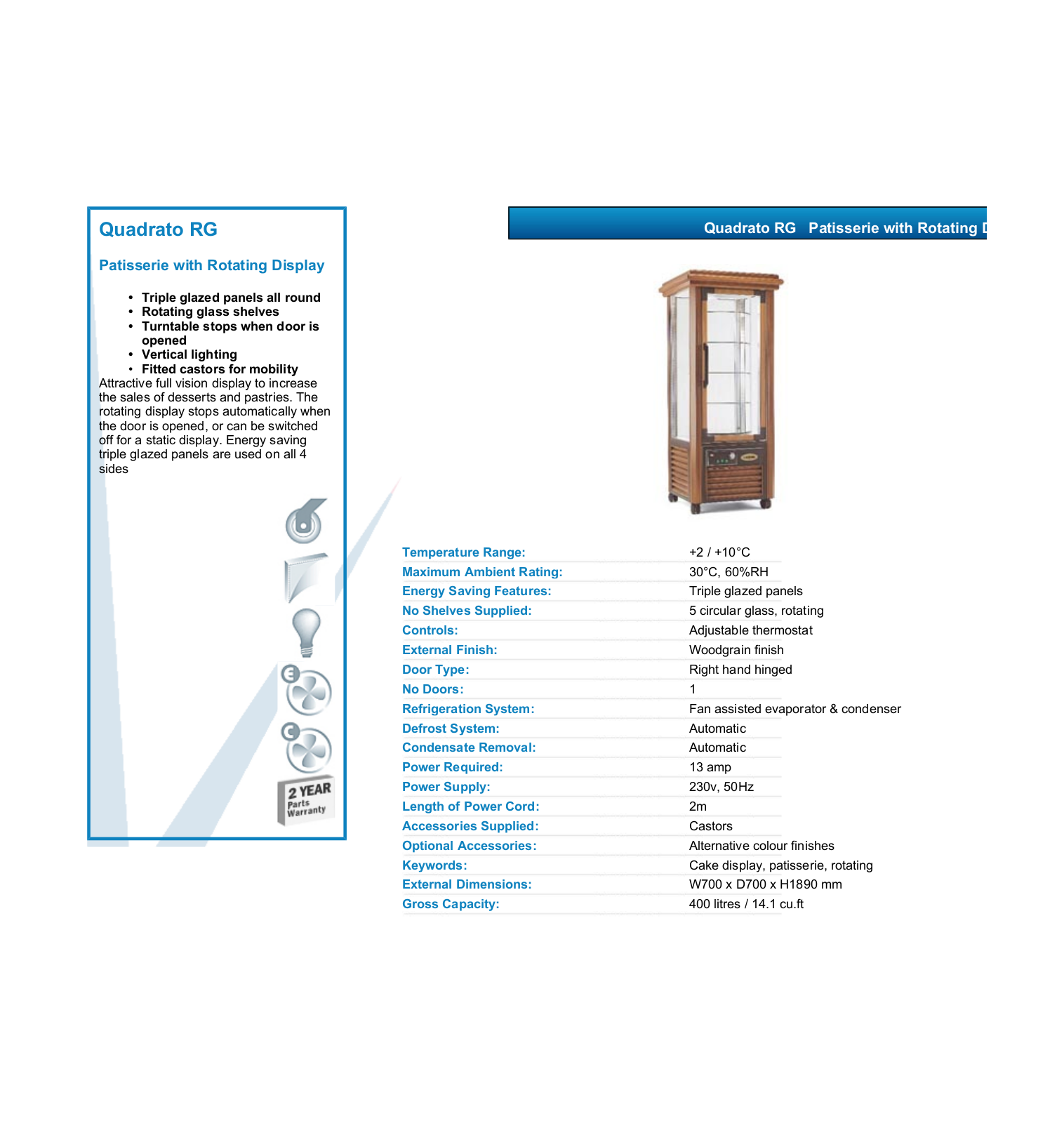 Valera QUADRATO RG DATASHEET