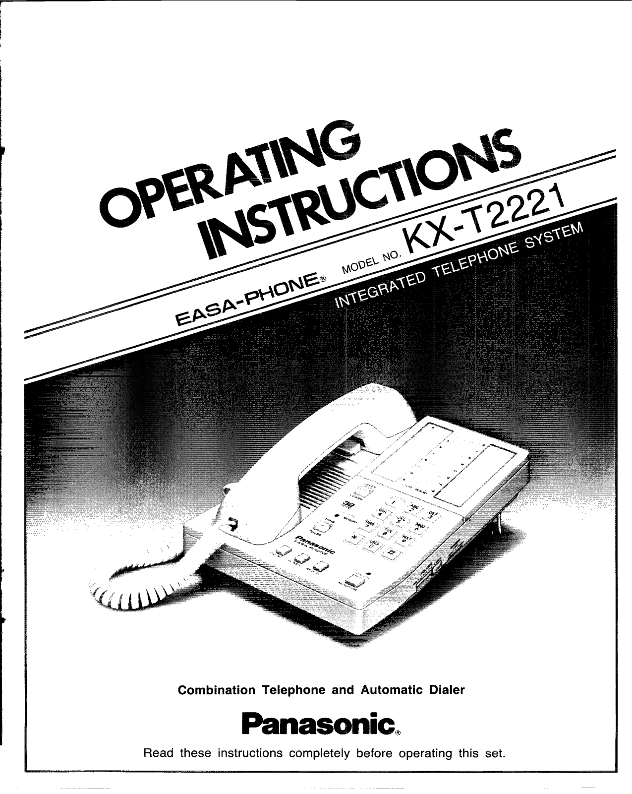 Panasonic kx-t2221 Operation Manual