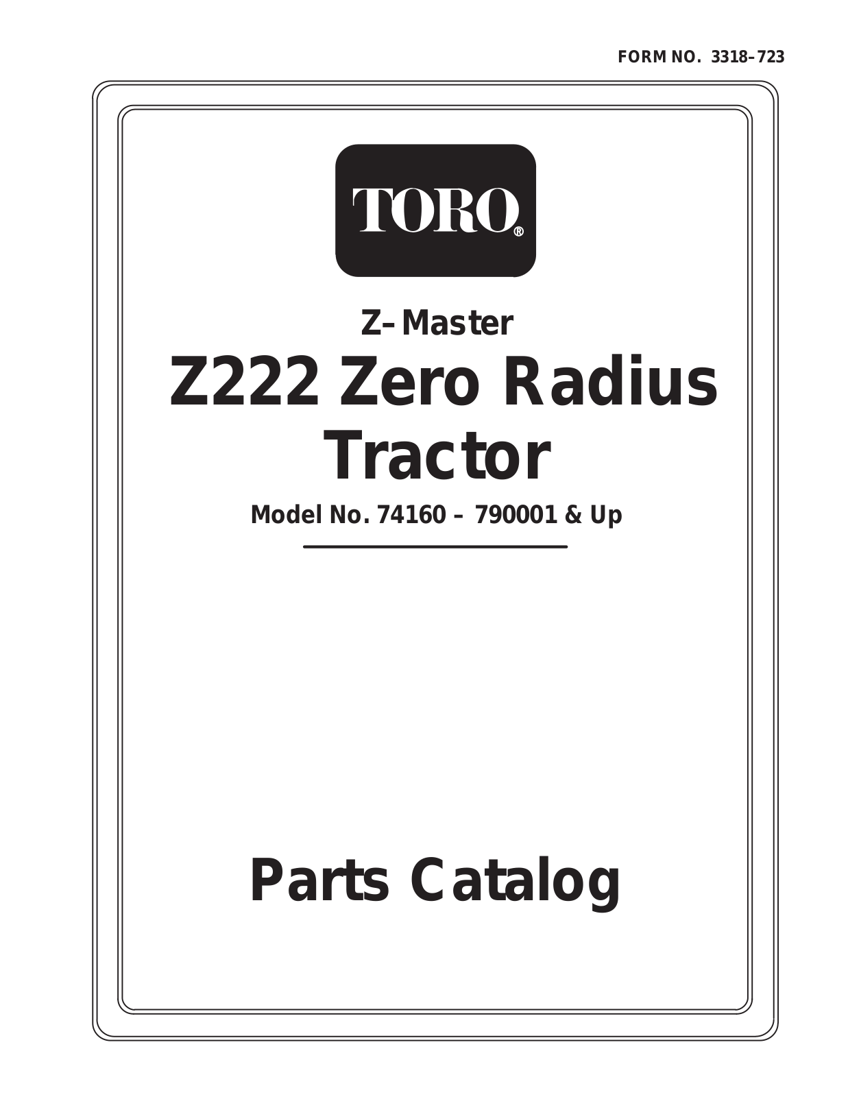 Toro 74160 Parts Catalogue